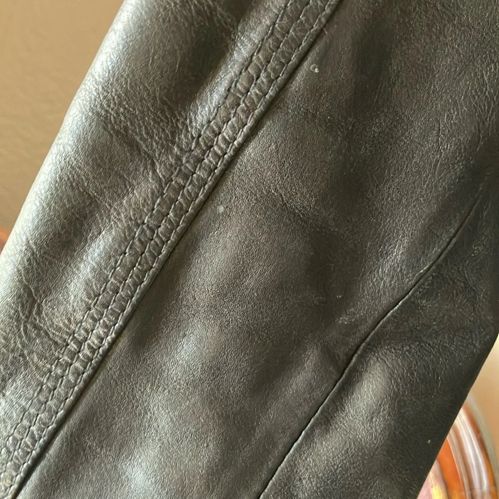 Guess Black Leather Motorcycle Jacket - Picture 5 of 10